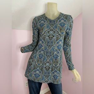 J. Jill Wearever Collection  Paisley Tunic Top